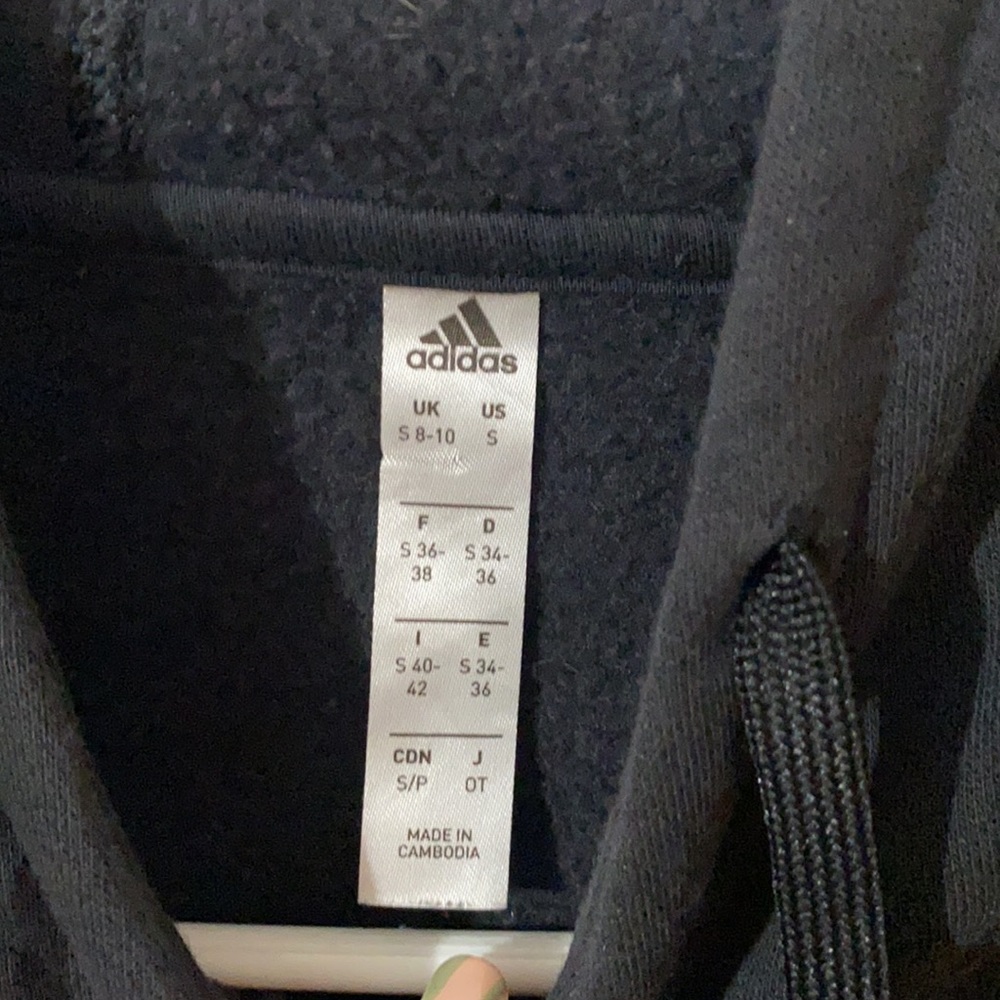 Adidas black hoodie with white. - Picture 3 of 4